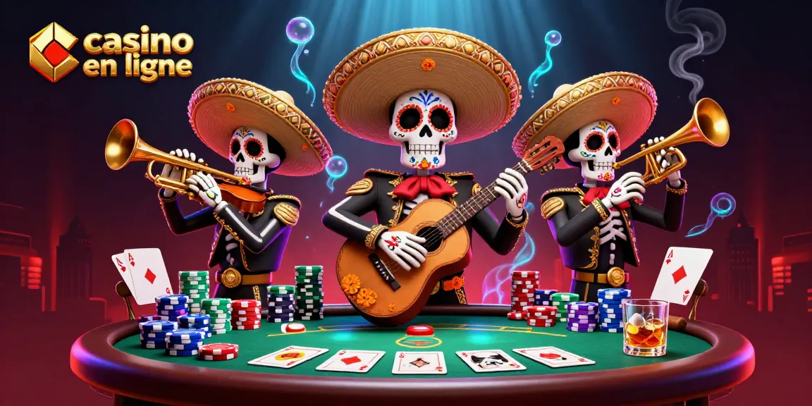 Les joueurs s'affrontent sur le casino en ligne avec une superbe scène de mariachi, des jetons et une ambiance festive.