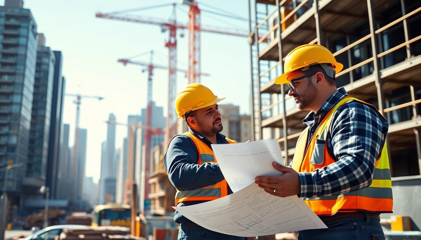 New York City General Contractor collaborating on a construction site, symbolizing expertise and teamwork.