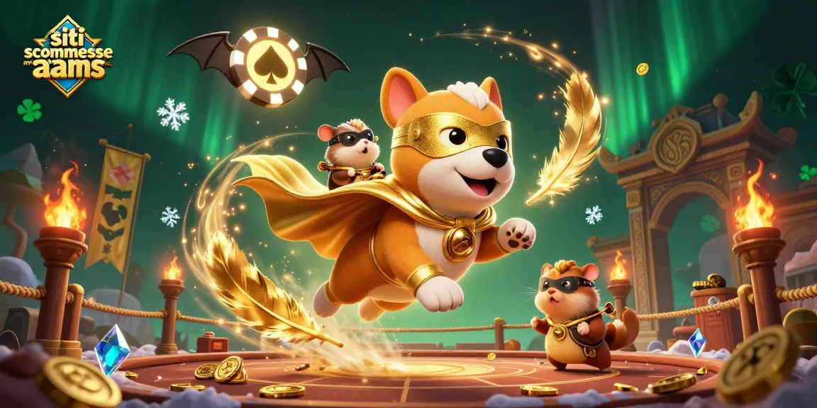 Questa illustrazione 3D mostra i siti scommesse non AAMS, un cane supereroe con una borsa di monete d'oro.