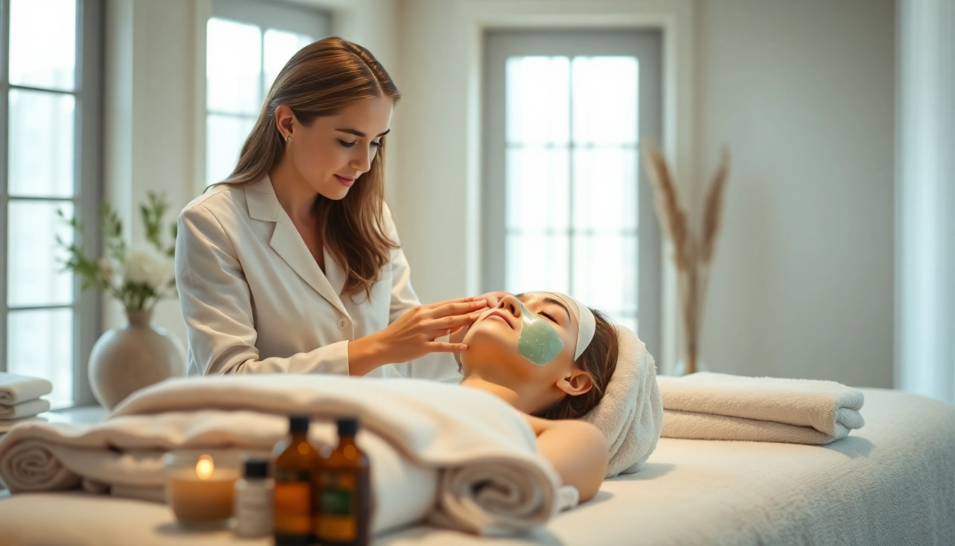 Enjoy a rejuvenating facial near me, featuring a professional aesthetician and a serene spa environment.