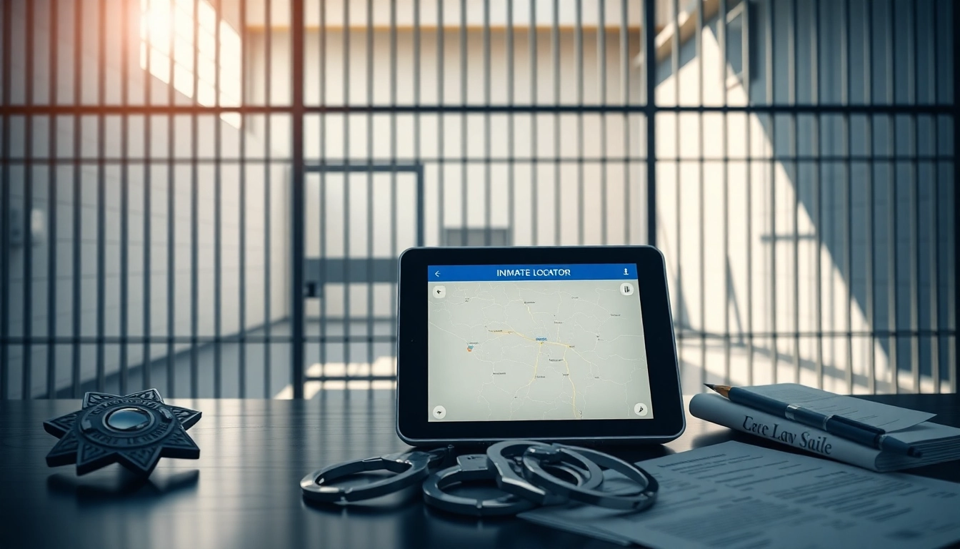 Using the Orange County Jail Inmate Locator on a digital device in a jail setting.