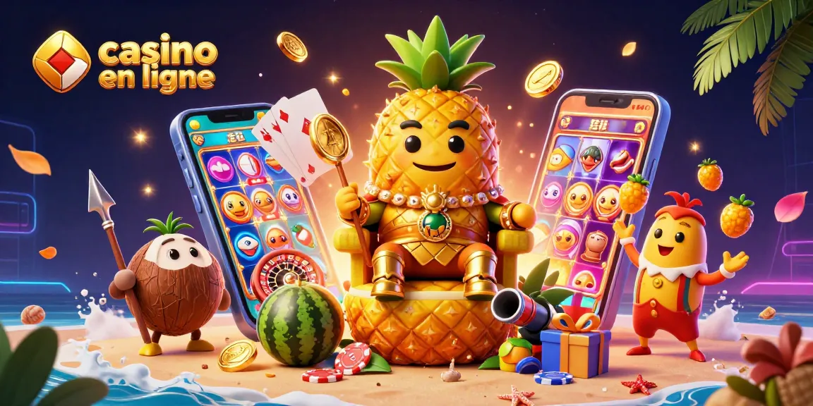 Jouez au casino en ligne tout en profitant d'une illustration riche et colorée de jeux et personnages.