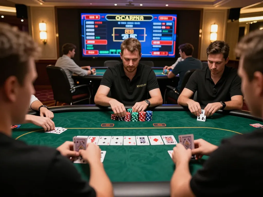 Experience strategic gameplay at gem88's online poker table with players engaged in a thrilling game.