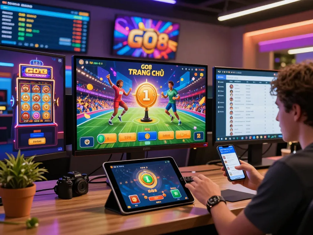 Exciting GO8 TRANG CHỦ online betting scene with users engaging with games and promotions.