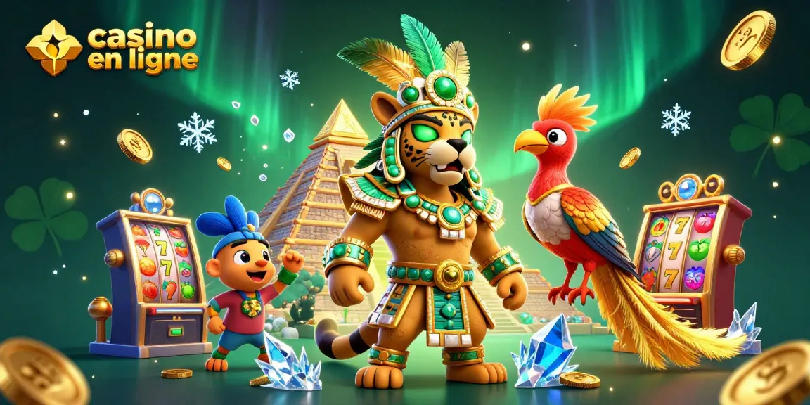 Explorez l'univers du casino en ligne avec un prêtre jaguar et des machines à sous colorées.