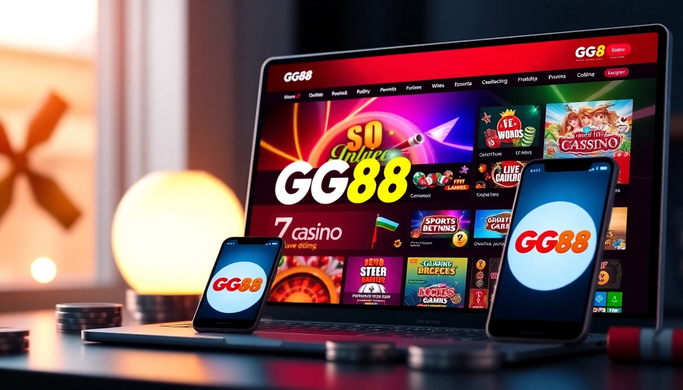 Engaging GG88 online casino interface showcasing vibrant games and user-friendly design.