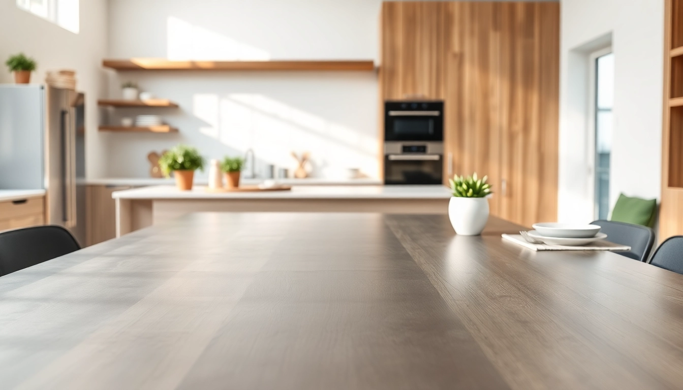 Elegant steel table for kitchen displayed in a modern cooking space with inviting light.