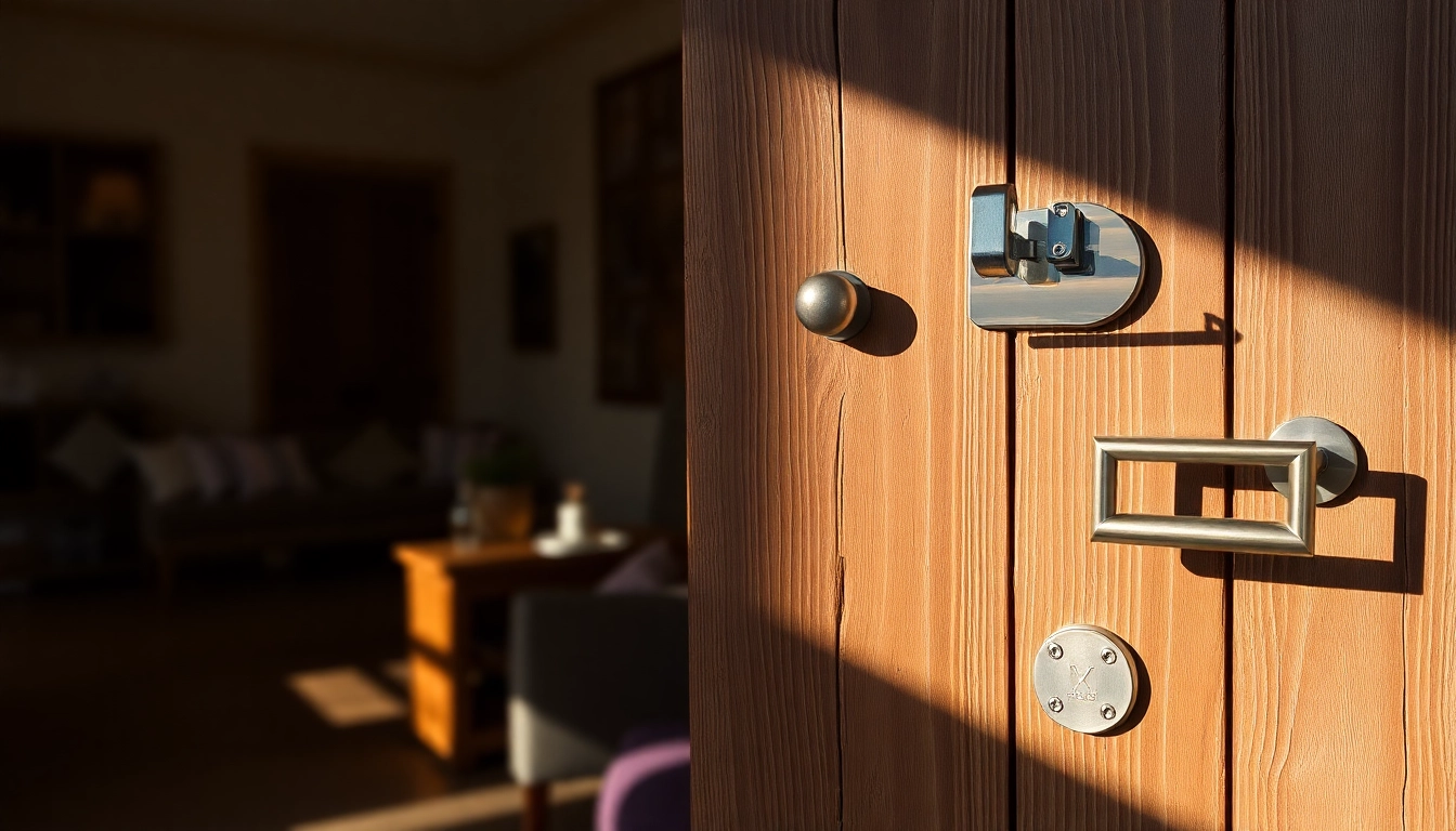Explore stylish door handle designs on a rustic wooden door offering a warm atmosphere.