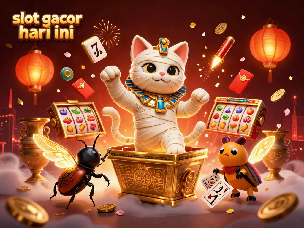 Gambar interaktif slot gacor hari ini dengan karakter unik dan elemen kasino menghadirkan momen permainan yang mendebarkan.