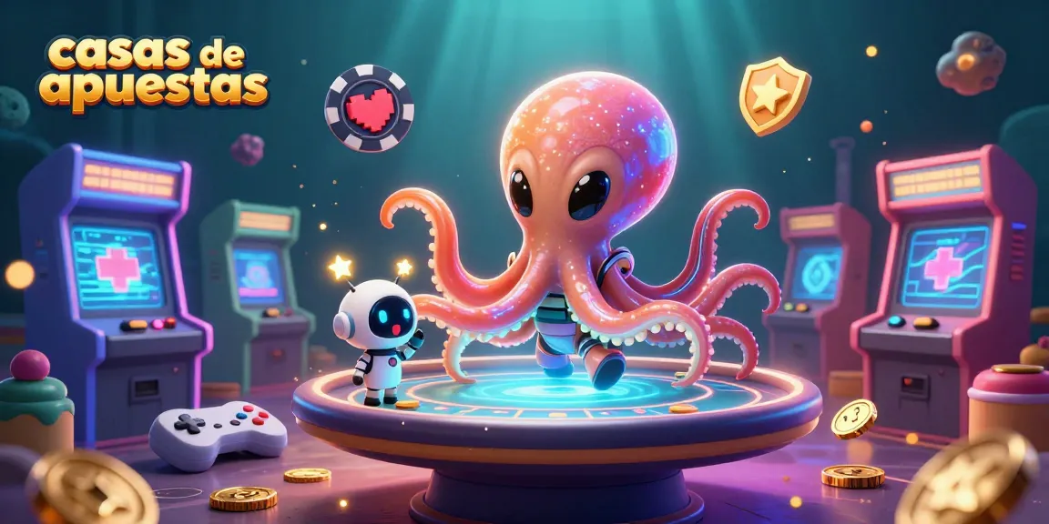 Las casas de apuestas ofrecen una mesa de póker espacial donde un pulpo alienígena juega emocionado mientras un robot observa.