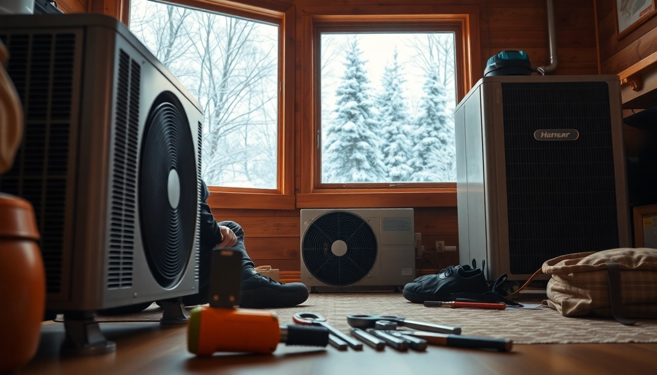 Expert performing heat pump maintenance in Minnesota, ensuring optimal HVAC performance.