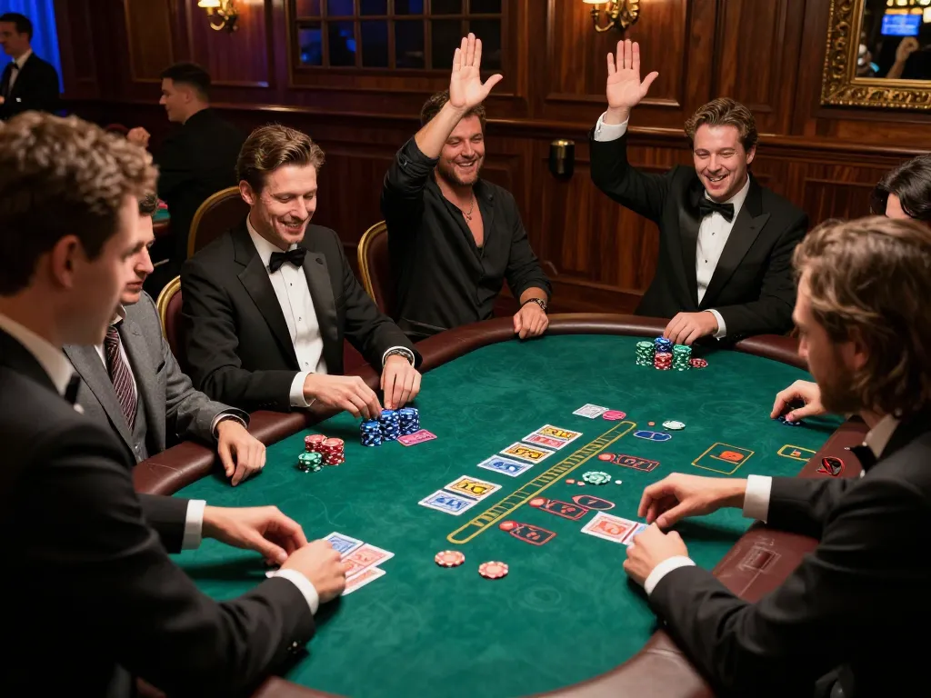 Players enjoying a thrilling blackjack game at LC88 casino, showcasing strategic gameplay and exciting wins.