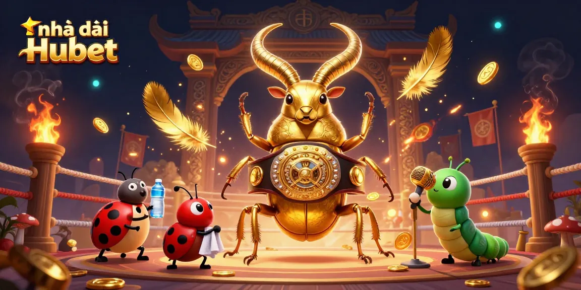 Take a winning shot at Nhà cái Hubet with vibrant 3D characters in a dynamic casino battle scene.