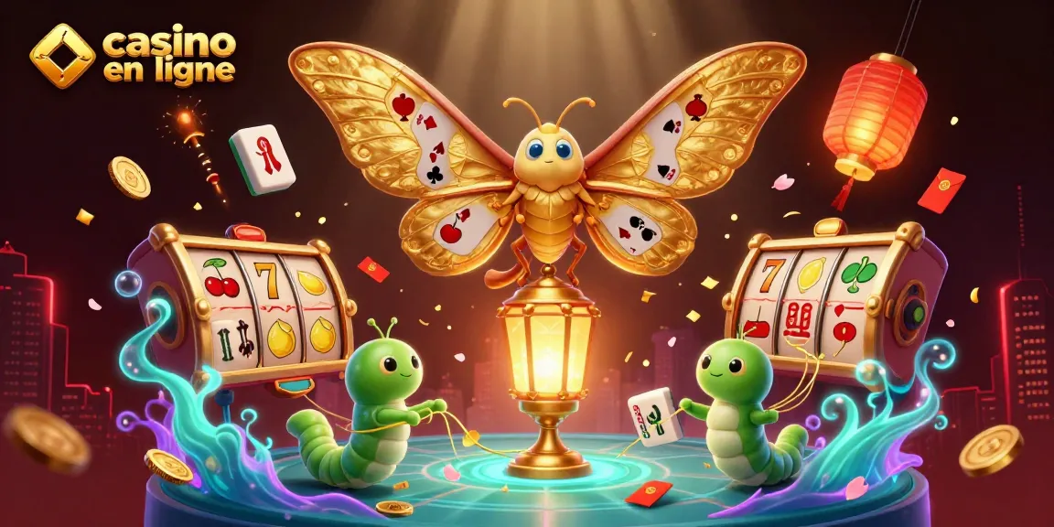 Découvrez la magie du casino en ligne avec cette illustration captivante pleine de symboles et de couleurs.