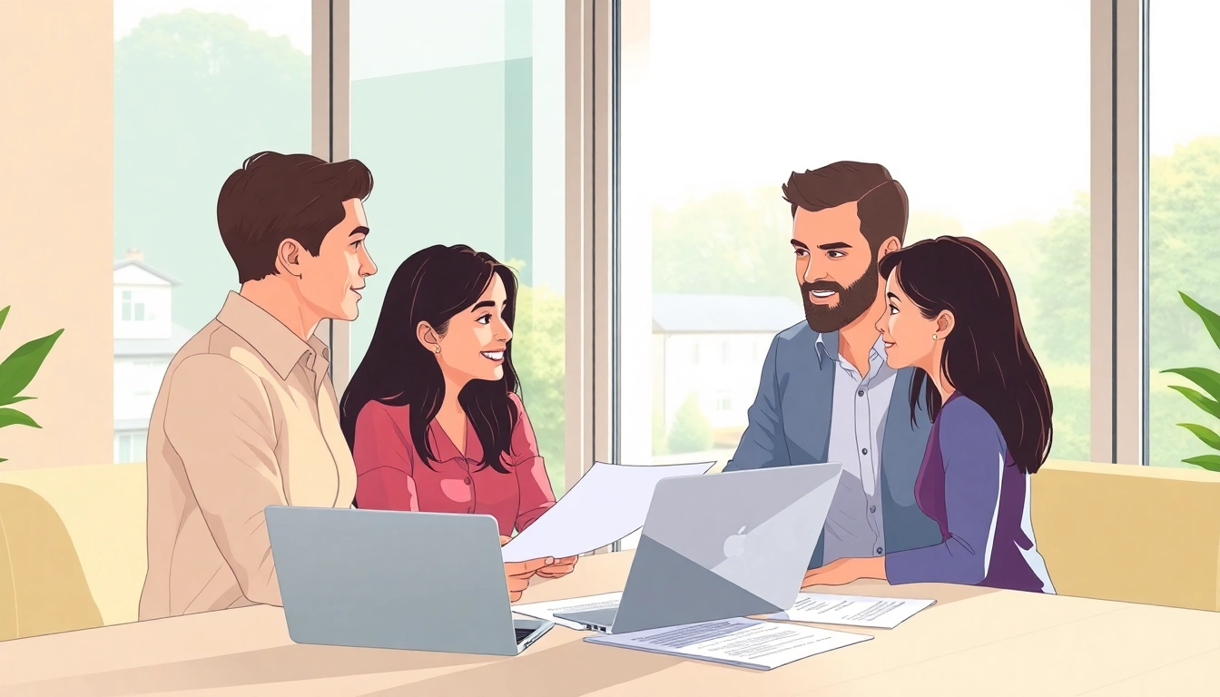 Find out about Guaranteed rent in Amersham while engaging with a real estate expert in a modern office.