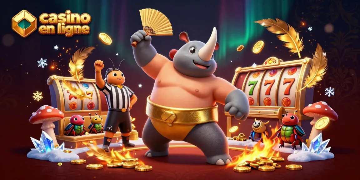 Visualisez le champion sumo rhinocéros en action dans un casino en ligne