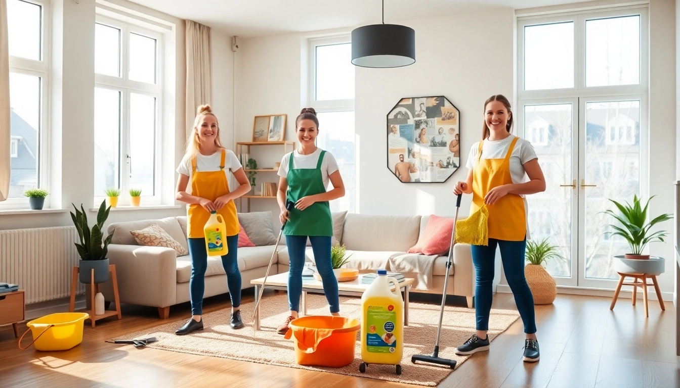 Efficient hemstädning i stockholm in a bright, modern apartment with eco-friendly products.