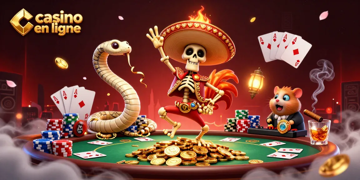 Dansez avec des personnages fantastiques dans un casino en ligne animé rempli de jetons colorés.