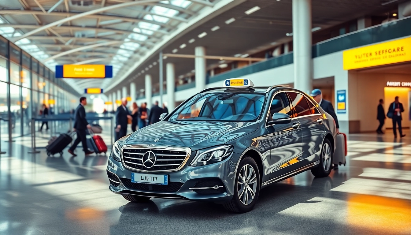 Efficient Nottingham to Heathrow Taxi service with a professional driver at the airport terminal.