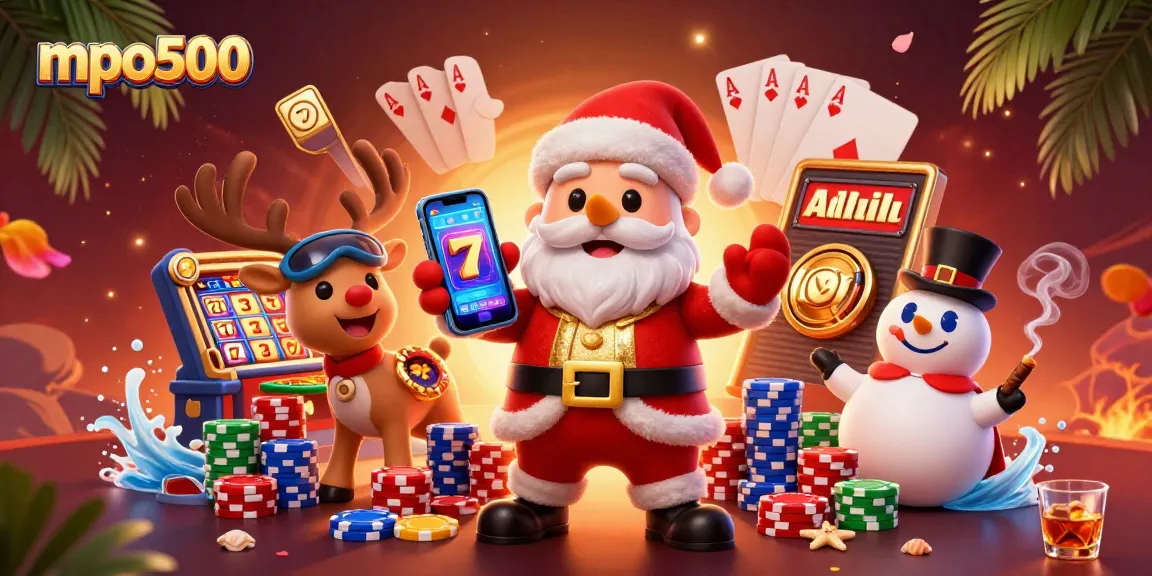 Experience the excitement of mpo500 with a vibrant digital illustration featuring characters celebrating jackpots.