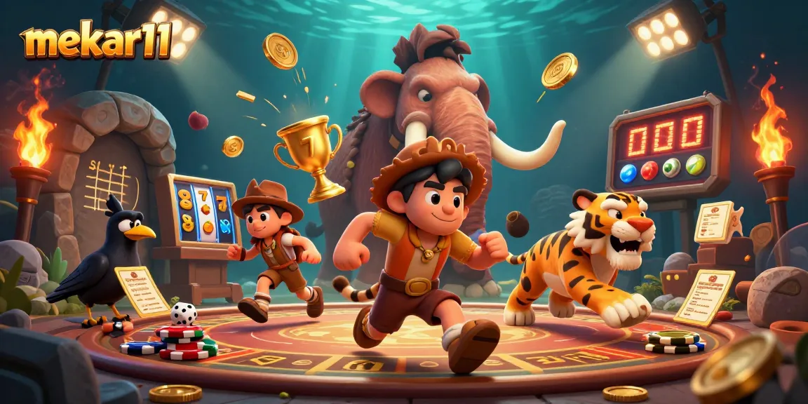 Engage with mekar11 and experience a dynamic casino adventure with prehistoric characters.