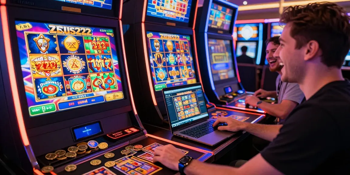 ZEUS222 gaming action in vibrant online casino setting, showcasing excitement and digital gaming.