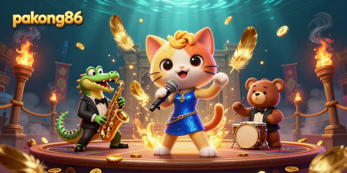 Experience pakong86 at a vibrant casino stage with animated characters and unique game elements.