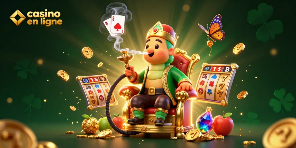 Casino en ligne : un maître de la chicha jouant avec des symboles de poker dans une scène riche et dynamique.