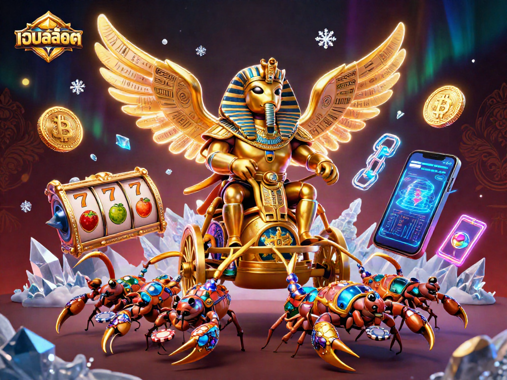 Spin the เว็บสล็อต reels with a golden scarab beetle as slots come alive with dazzling symbols.