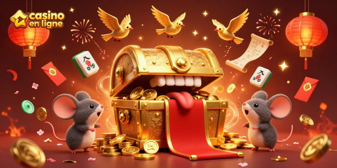 Casino en ligne : une illustration dynamique avec un coffre au trésor attirant des souris aventurières.