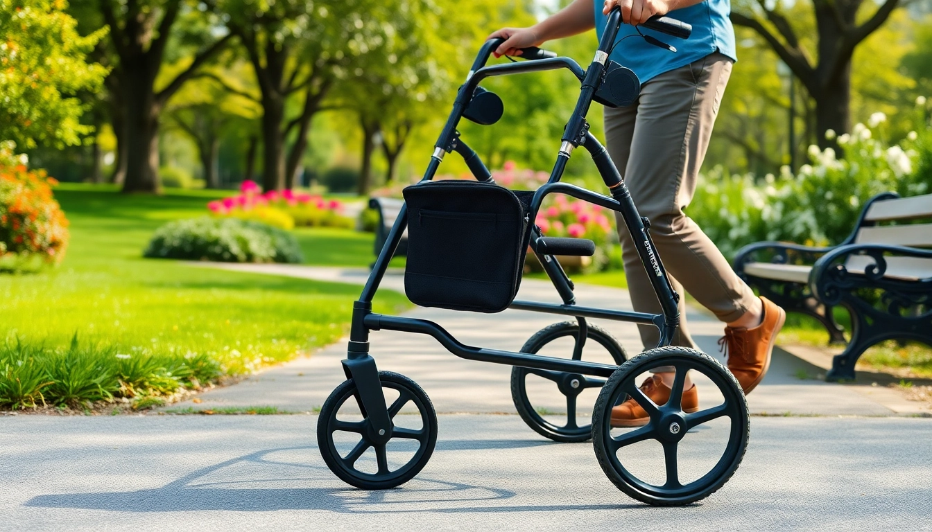Outdoor rollator testsieger auf einem Weg, der Sicherheit und Mobilität bietet