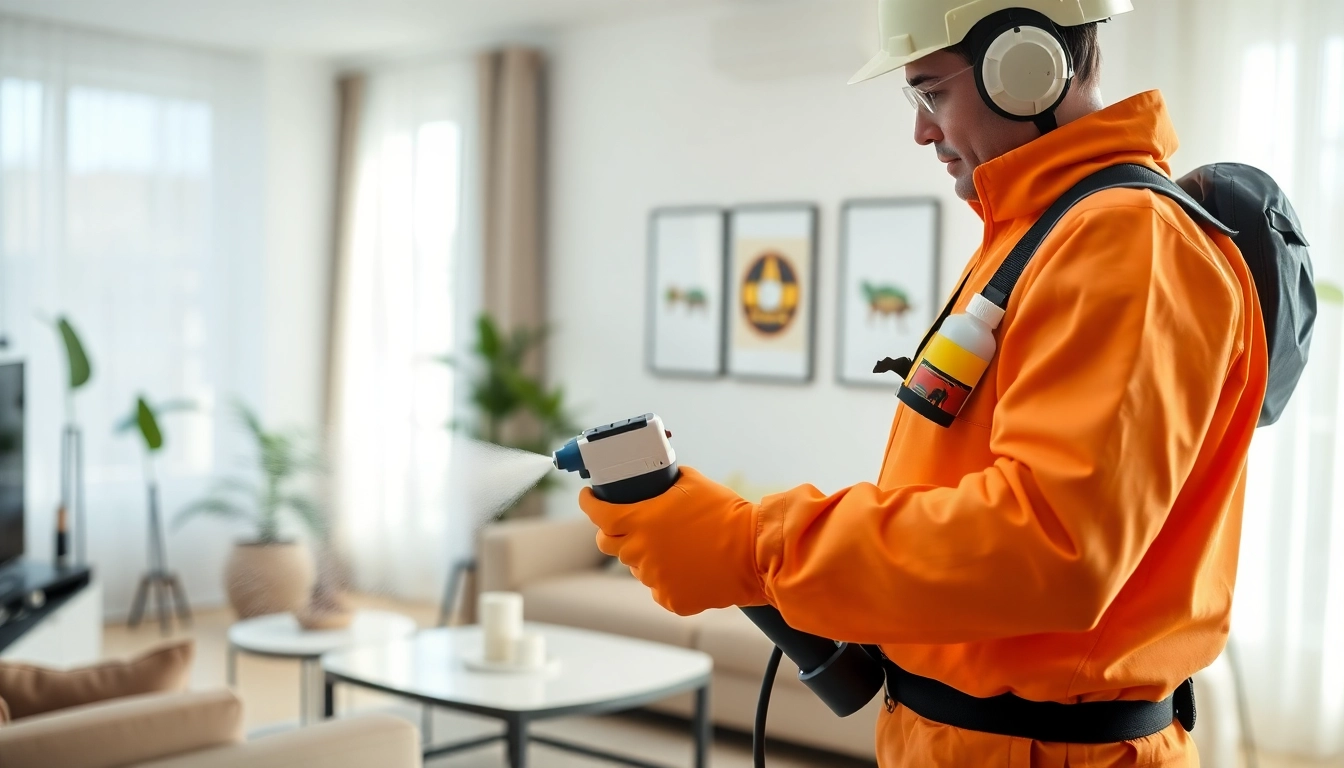 Bug exterminator near me using professional techniques in a residential setting.