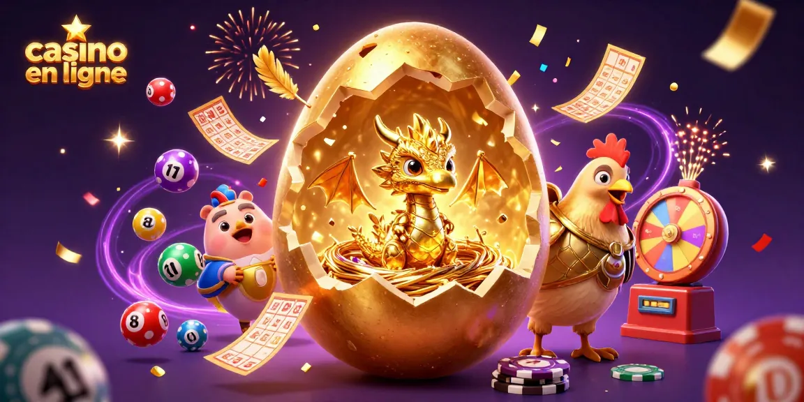 Jouez à des jeux de casino en ligne avec un dragon d'or dans une illustration 3D détaillée.
