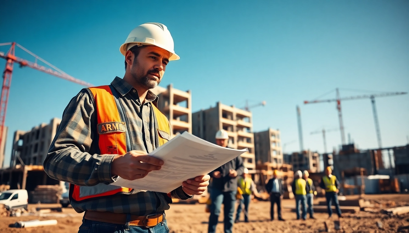 New Jersey Commercial General Contractor overseeing a construction project on-site.