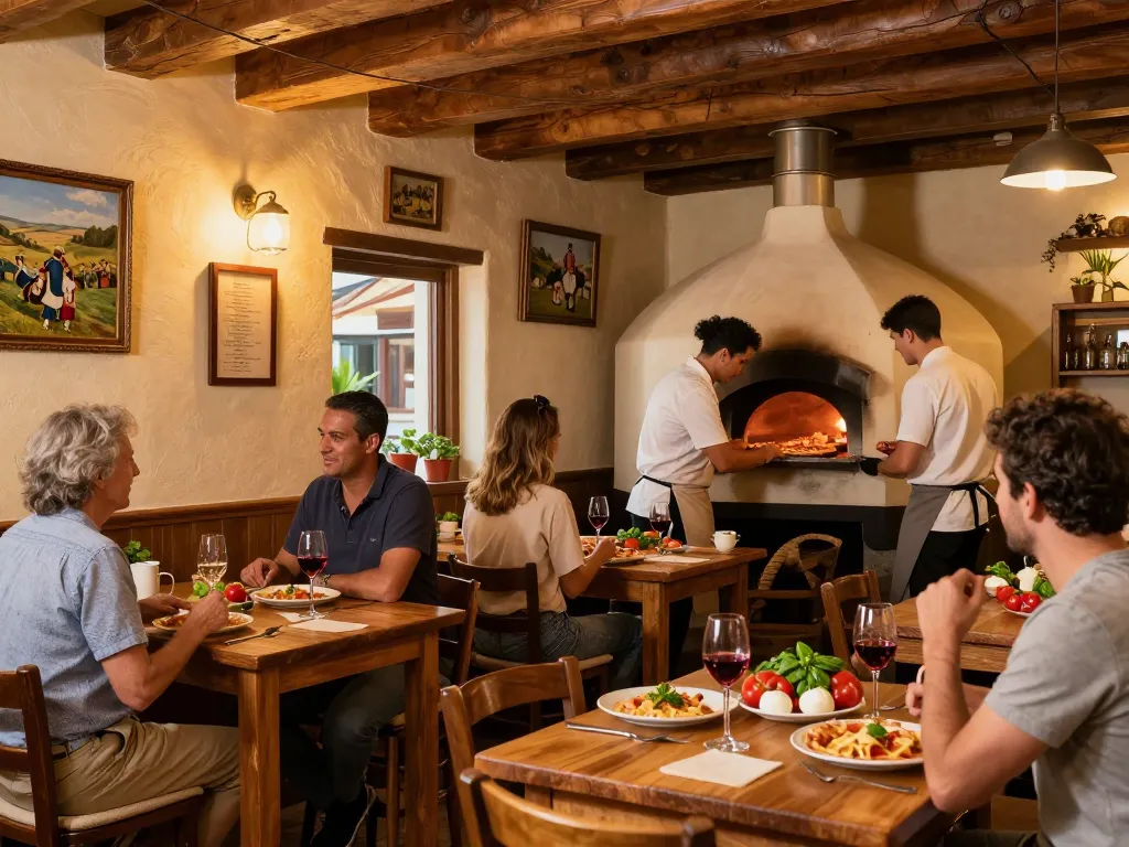 Authentic Tuscan cuisine experience at La Osteria with fresh ingredients and pizza preparation.