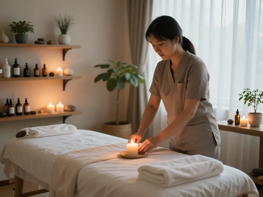 Relaxation and rejuvenation during 삼성동마사지 therapy session in a tranquil spa setting.