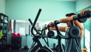 Appareil de musculation utilisé par un athlète en pleine séance d'entraînement.