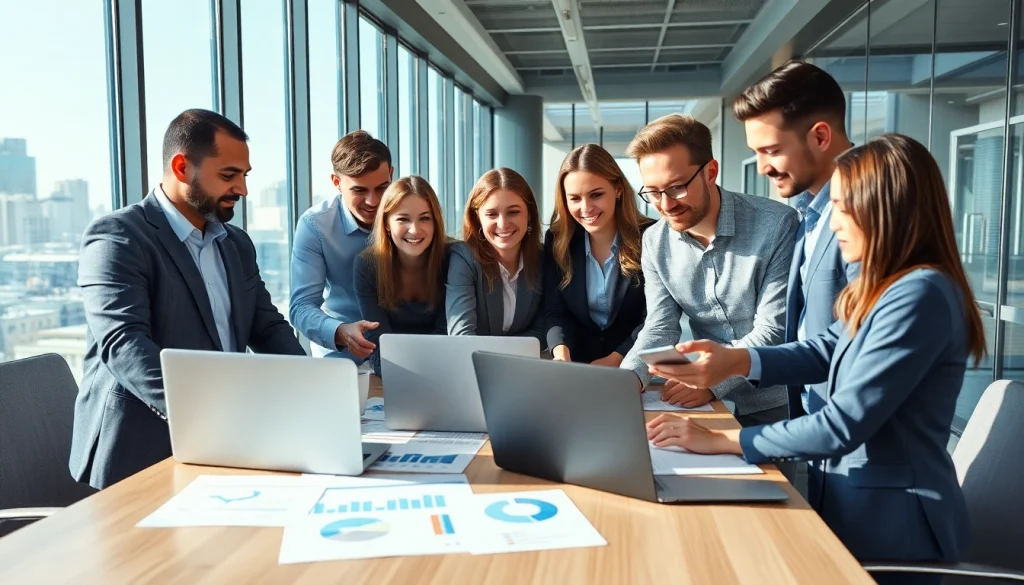 Verbessern Sie die Unternehmensstrategien mit https://zukunftkapital.de durch kreative Teamarbeit in einem modernen Büro.