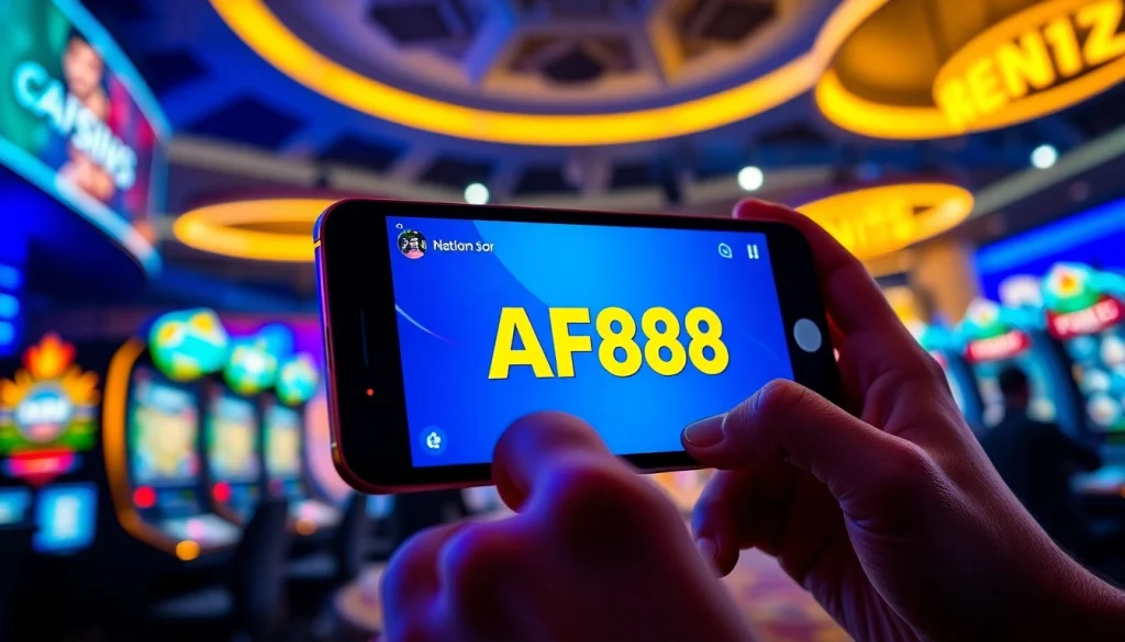 Interactive AF88 interface showcasing a dynamic online gaming platform.