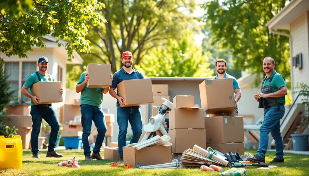 Junk removal experts at https://myeasyjunkremoval.com clearing clutter to create a clean environment.