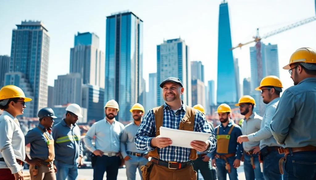 New York General Contractor managing a busy construction site in New York City.