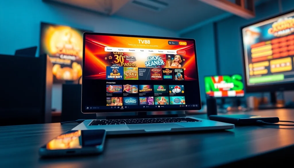 Engaging TV88 online gambling platform showcasing vibrant games and user-friendly interface.