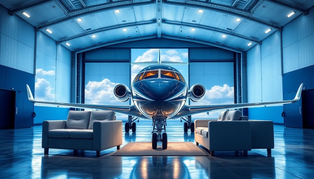 Explore https://flymarquis.com, showcasing a luxurious private jet in a modern hangar.