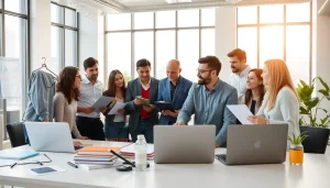 Collaborative team discussion at https://valuesfirst.com with diverse professionals engaging in productive brainstorming.