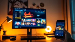 Dynamic online gaming experience on TV88 showcased on desktop and mobile devices.