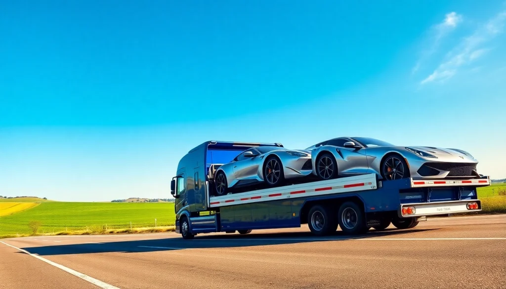 Transport luxury vehicles safely with https://luxuryautocarriers.com featured truck and scenic road.