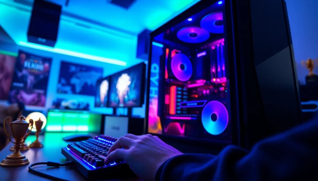 Engaging view of 雷电模拟器官网 interface on a high-end gaming setup.