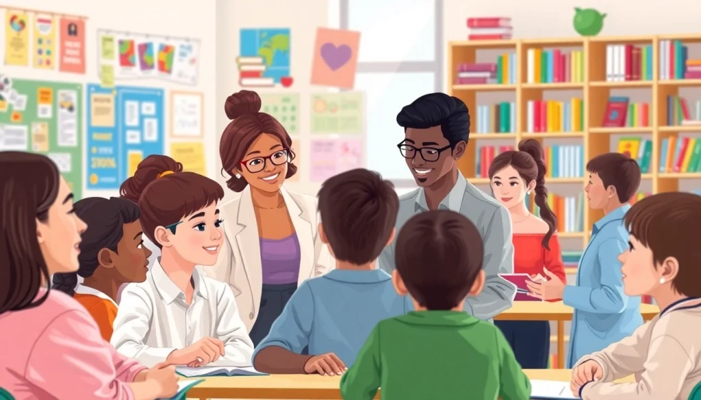 Students collaborating in an engaging classroom focused on innovative Education methods.