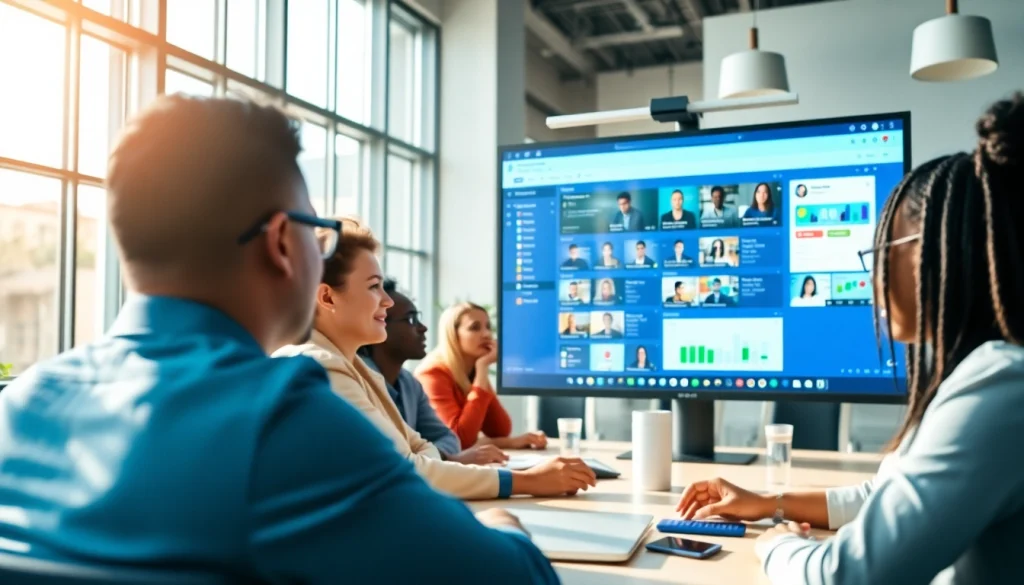 Engaging team collaboration through microsoft teams下载 in a modern office environment.