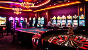 Players enjoying the thrill of betting on "S 8" at a roulette table in a glamorous casino setting.